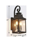 Black Transparent Outdoor Hanging Light With Clear Shades