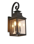 Black Two Light Transparent Outdoor Hanging Lights With Clear Shades