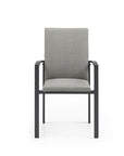 Set of Four Light Gray Aluminum Outdoor Arm Chairs