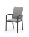 Set of Four Light Gray Aluminum Outdoor Arm Chairs