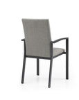 Set of Four Light Gray Aluminum Outdoor Arm Chairs