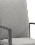 Set of Four Light Gray Aluminum Outdoor Arm Chairs