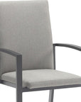 Set of Four Light Gray Aluminum Outdoor Arm Chairs