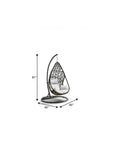 40" Dark Gray Aluminum Outdoor Rocking Egg Chair with White Cushion