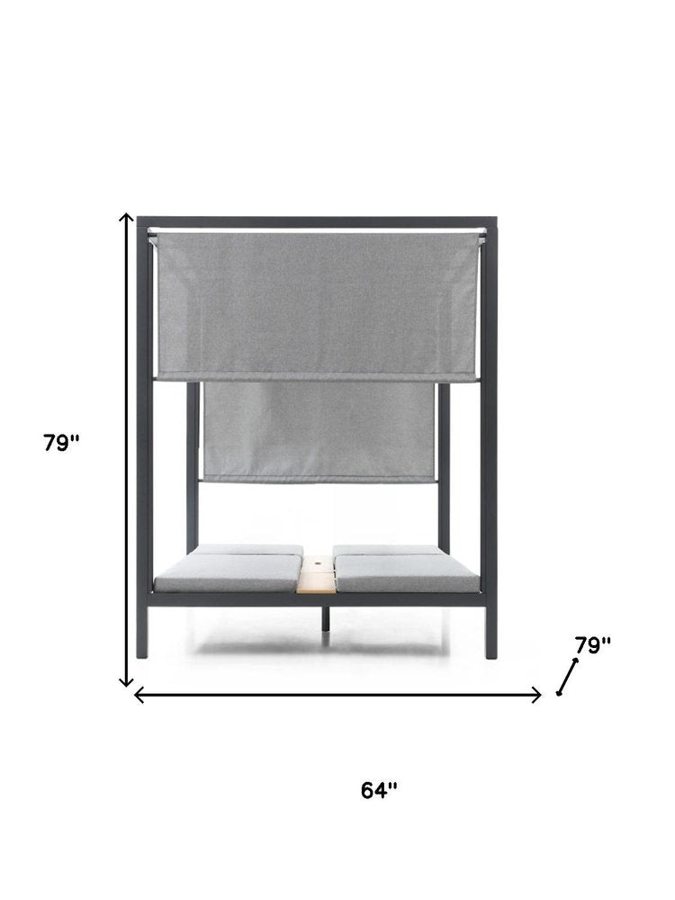 64" X 64" Gray Aluminum Gazebo