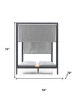 64" X 64" Gray Aluminum Gazebo