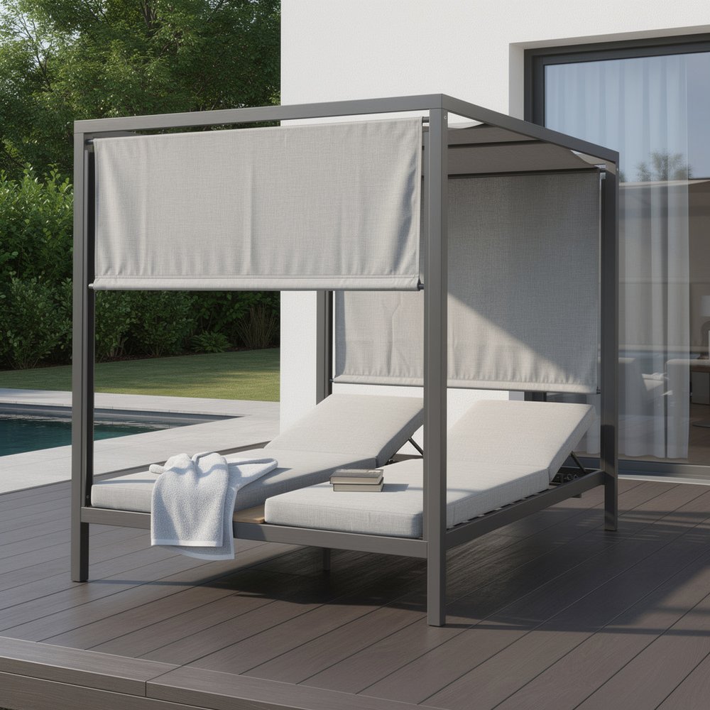 64" X 64" Gray Aluminum Gazebo