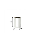 12" White And Brown Aluminum And Heavy Duty Resin Outdoor Side Table