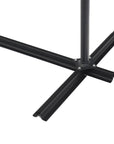 9.5' Gray Polyester Hexagonal Cantilever Patio Umbrella with Stand