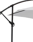 9.5' White Polyester Hexagonal Cantilever Patio Umbrella with Stand