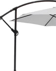9.5' White Polyester Hexagonal Cantilever Patio Umbrella with Stand