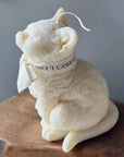 6" Ivory Vanilla Scented Dimensional Cat Candle Round Novelty