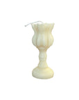 5" Ivory Rose Petals Scented Dimensional Flower Candle Round Novelty