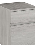 23" Gray Wood Two Drawer Rolling Filing Cabinet