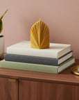 6" Gold Black Ice Scented Dimensional Palm Leaf Candle