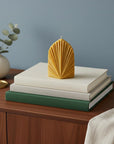 6" Gold Black Ice Scented Dimensional Palm Leaf Candle