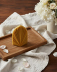 6" Gold Black Ice Scented Dimensional Palm Leaf Candle