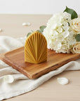 6" Gold Black Ice Scented Dimensional Palm Leaf Candle
