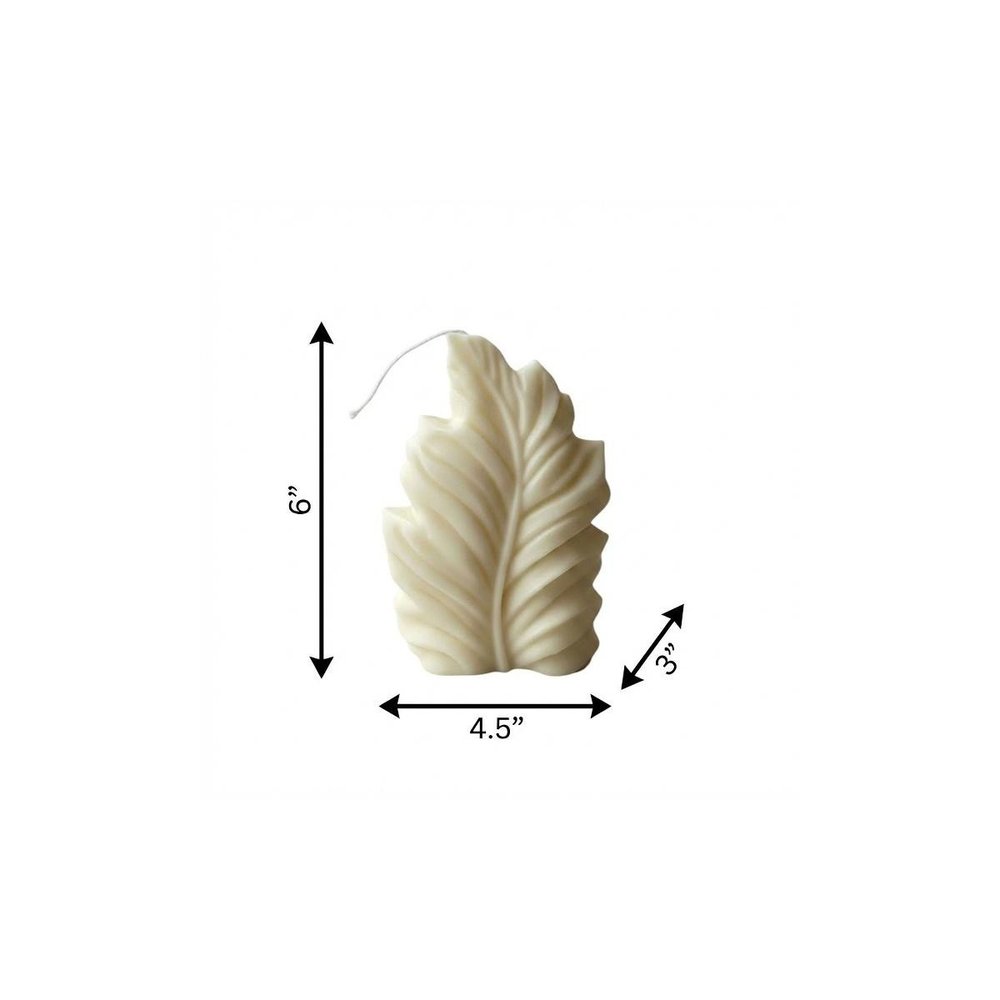 6" Ivory Black Ice Scented Dimensional Feather Candle Novelty Novelty