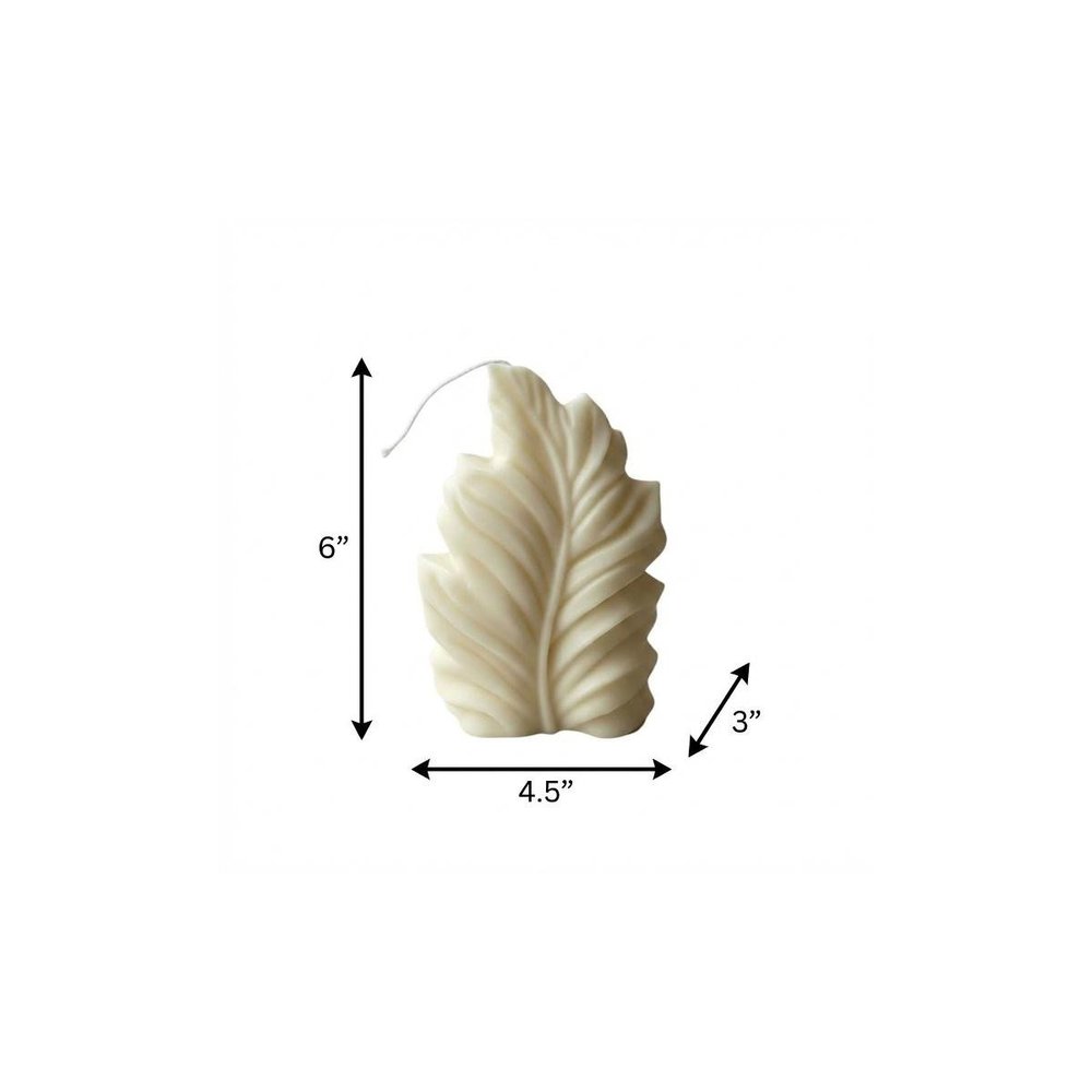 6" Ivory Black Ice Scented Dimensional Feather Candle Novelty Novelty