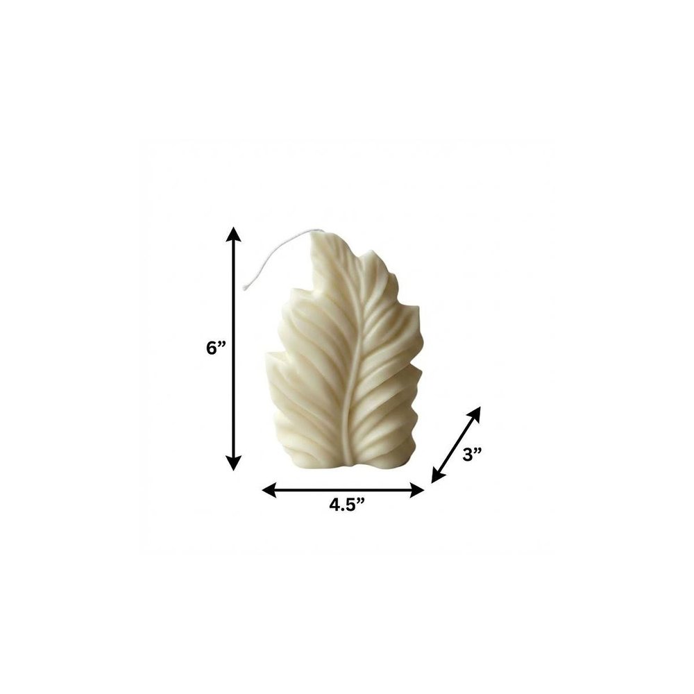 6" Ivory Black Ice Scented Dimensional Feather Candle Novelty Novelty