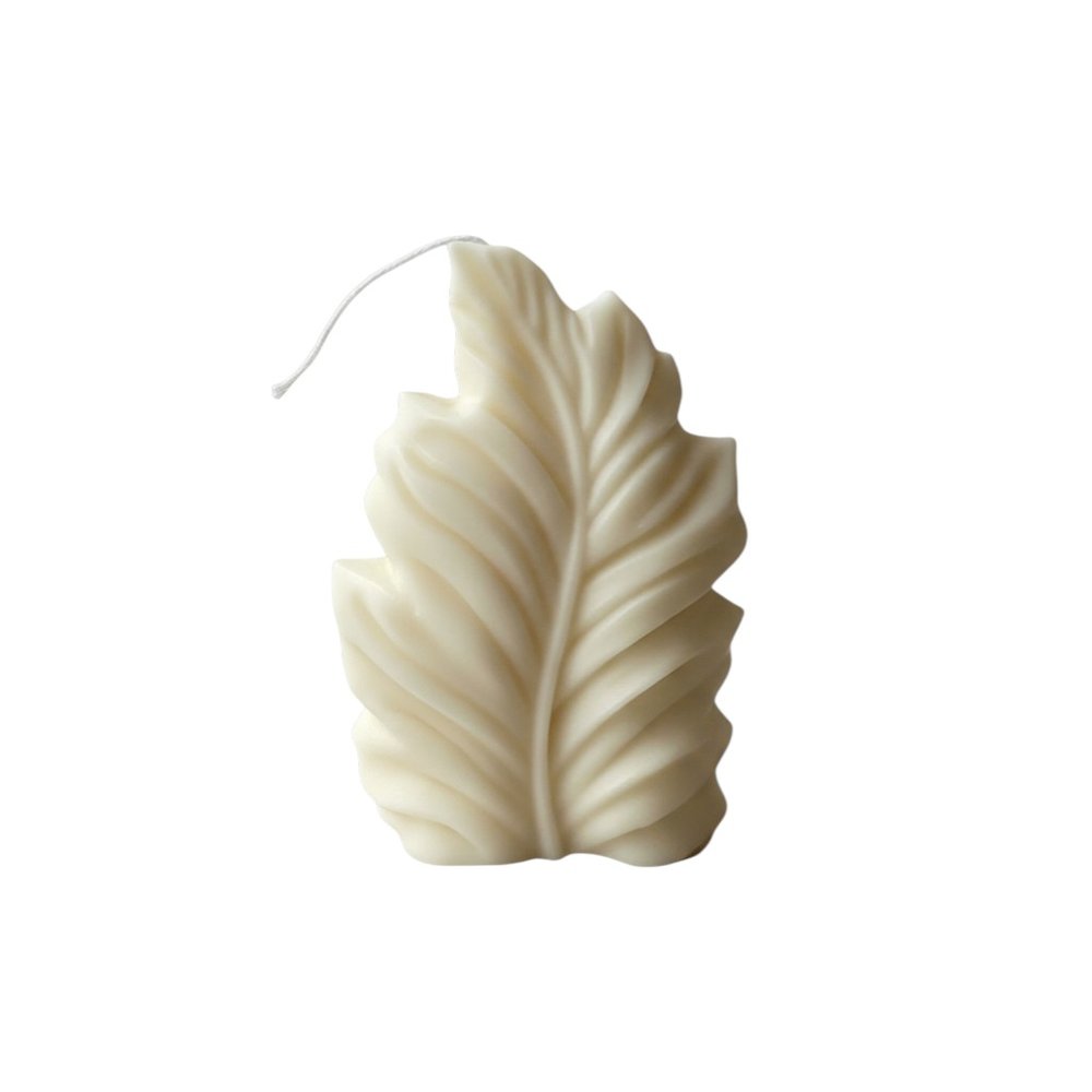 6" Ivory Black Ice Scented Dimensional Feather Candle Novelty Novelty