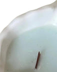 6" Light Blue Sea Salt And Orchid Scented Soy Wax Candle In White Resin Novelty Holder