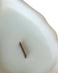 6" Light Blue Unscented Soy Wax Candle In White Resin Novelty Holder