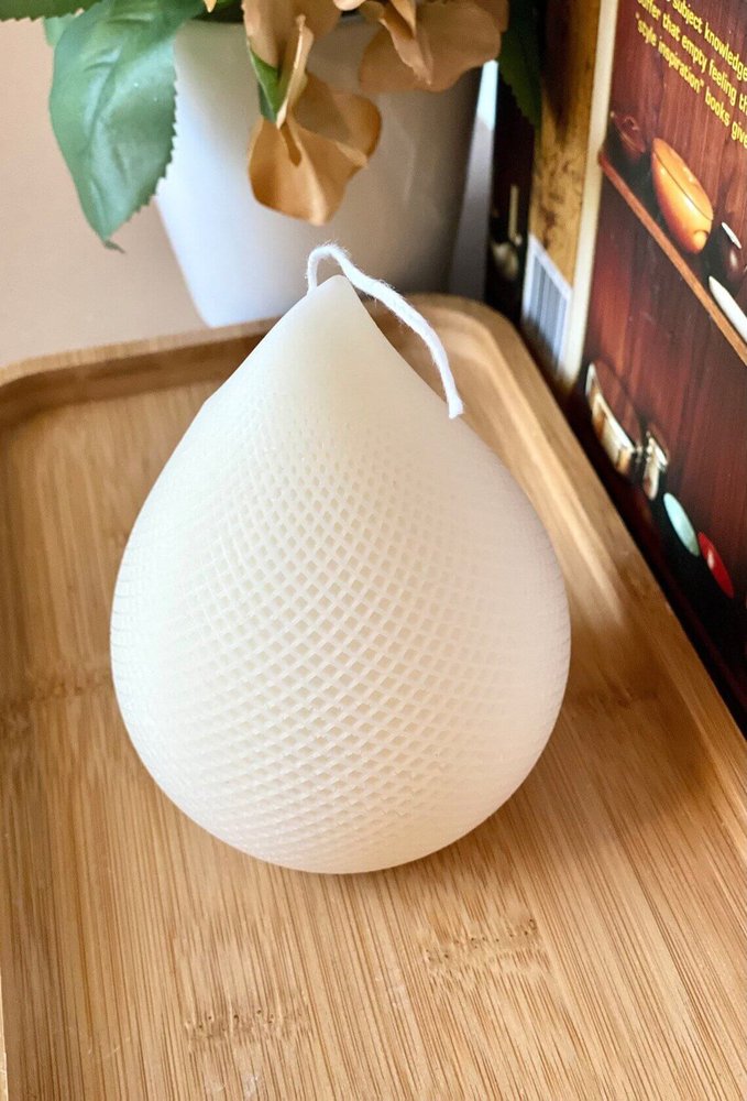 5" Ivory Ocean Breeze Scented Dimensional Teardrop Candle Novelty Novelty