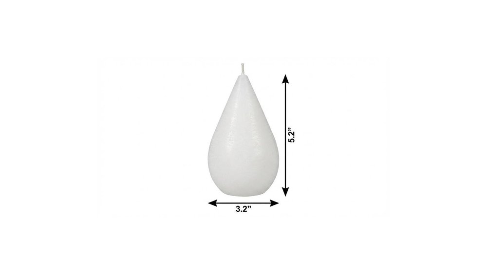 5" Ivory Ocean Breeze Scented Dimensional Teardrop Candle Novelty Novelty