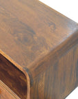 51" Chestnut Solid Wood Console Table With Three Shelves And Three Drawers