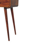 51" Chestnut Solid Wood Console Table With Three Shelves And Three Drawers