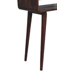 35" Chestnut Solid Wood Console Table With Shelf And Two Drawers