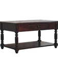 34" Brown Solid Wood Console Table With Shelf And Drawer