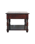34" Brown Solid Wood Console Table With Shelf And Drawer