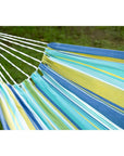 Blue Green And Yellow Striped Single Spreader Bar Hammock
