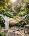 Off White Striped Single Spreader Bar Hammock