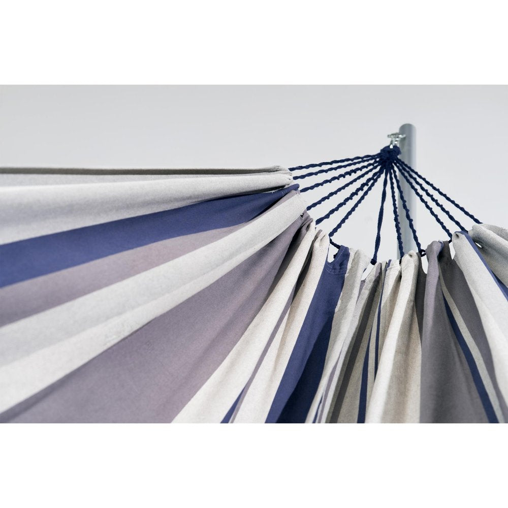 Gray Striped Single Spreader Bar Hammock