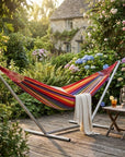 Pink Lavender Red And Yellow Striped Single Spreader Bar Hammock