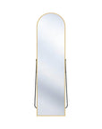 64" Gold Aluminum Arch Freestanding And Wall Mounted Framed Full Length Mirror