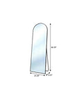 66" Black Aluminum Arch Freestanding And Wall Mounted Framed Full Length Mirror