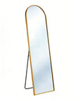 66" Black Aluminum Arch Freestanding And Wall Mounted Framed Full Length Mirror
