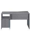 51" Gray Wood Pedestal Computer Desk With Three Drawers