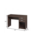 48" Espresso Wood Pedestal Computer Desk With Two Drawers