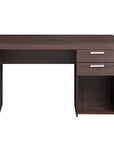48" Espresso Wood Pedestal Computer Desk With Two Drawers
