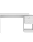 58" White Wood Pedestal Writing Desk With Two Drawers