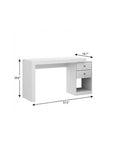 58" White Wood Pedestal Writing Desk With Two Drawers