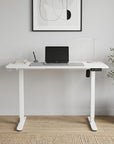 Adjustable White Wood and Steel Standing Desk