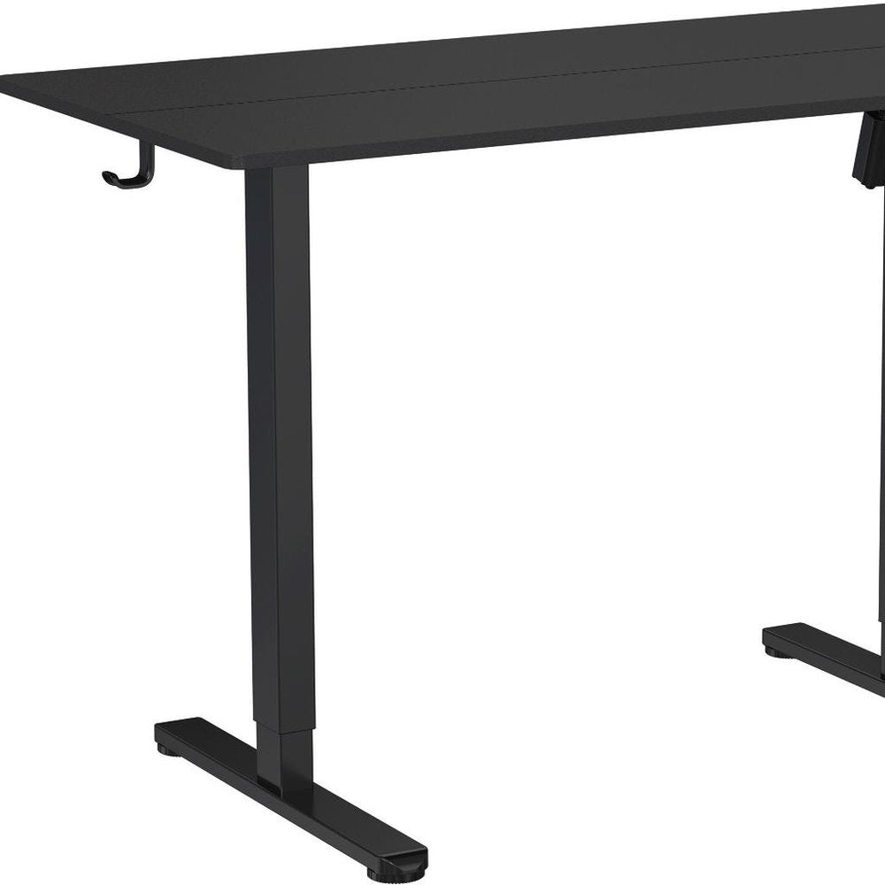 Adjustable Black Wood and Steel Standing Desk