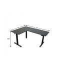 Adjustable Black Wood and Steel L Shape Standing Desk